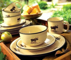 Moose Lodge Dinnerware Set- 16 pcs